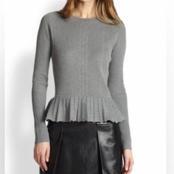 Tory Burch Margaret peplum dusty pink silk cashmere sweater - Picture 10 of 10